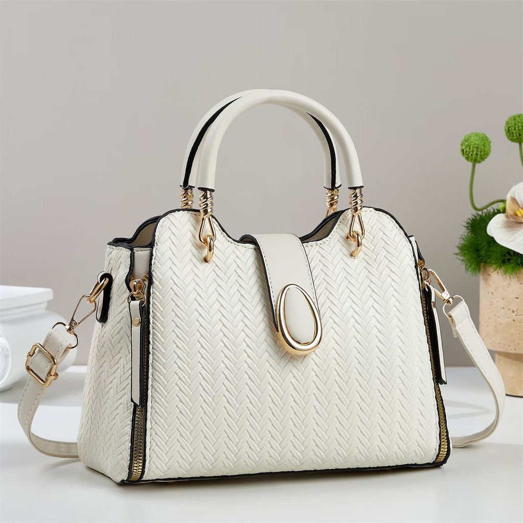 Handbag, Stylish Versatile Shoulder Bag with Contrasting